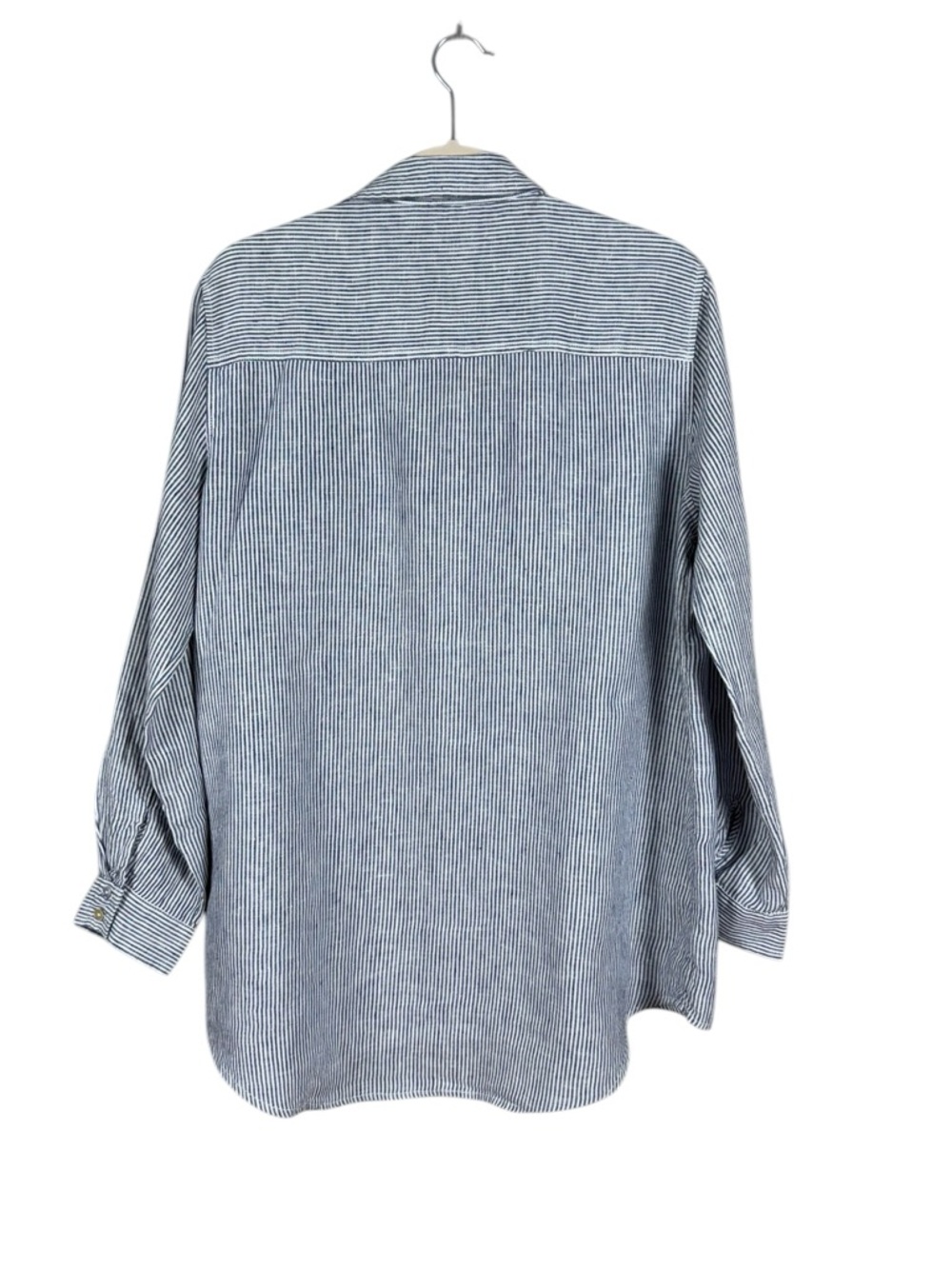 Sigrid Olsen Women 100% Linen Button Up Top XL Beachy Coastal Nautical Oversized - Picture 4 of 6